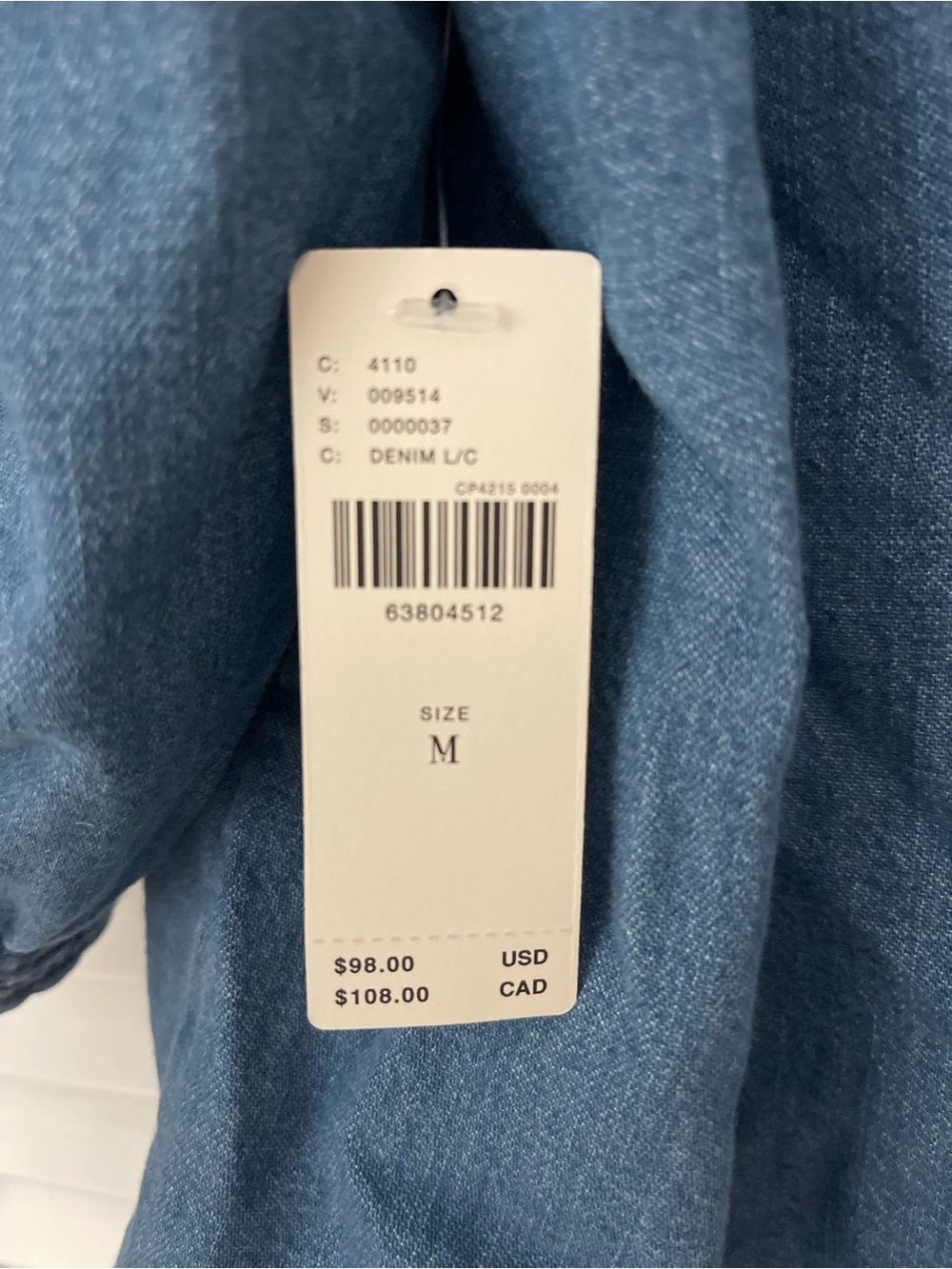 Anthropologie Light Blue Denim V-Neck Puff Sleeve Blouse - Picture 4 of 5